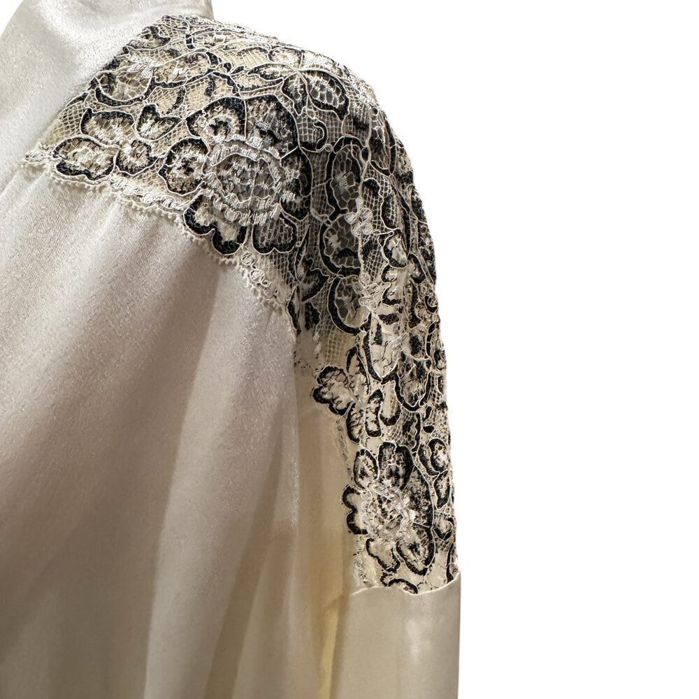 Vintage Valentino Intimo Satin & Lace Robe - Size S - Picture 5 of 8